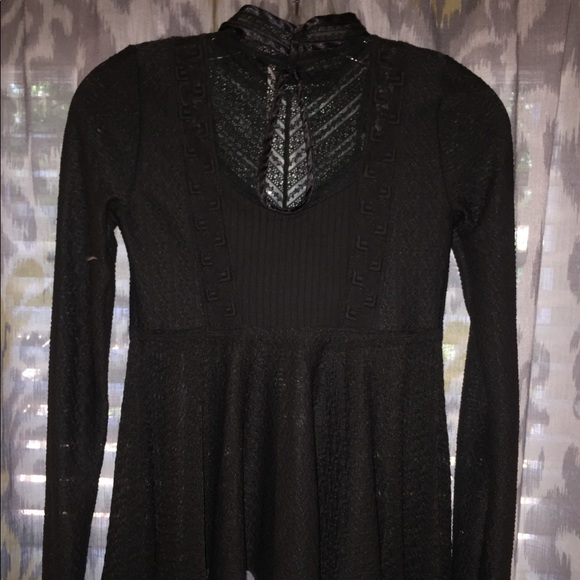 Free People gray lace peplum top - Picture 4 of 6